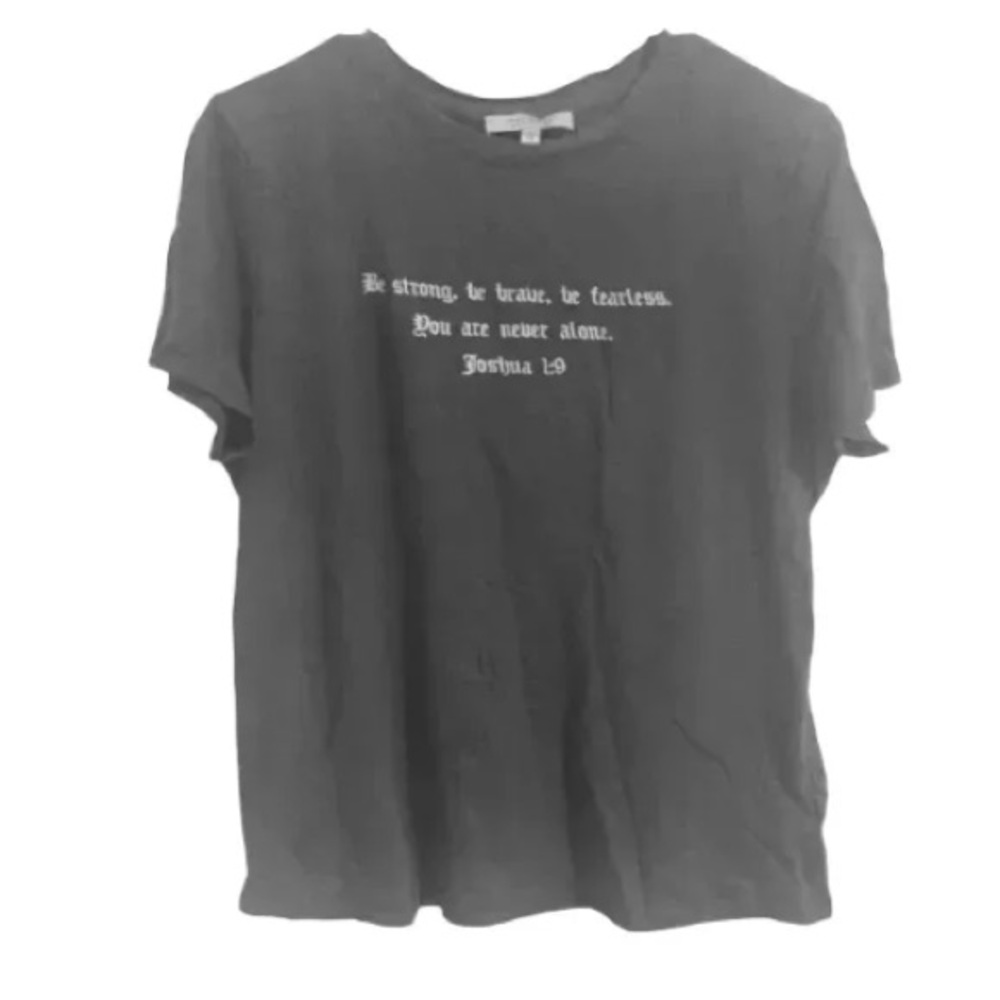 Forever 21 Olive Green Tee with Joshua 1:9 short Sleeves Size (Medium)